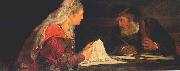 Aert de Gelder Esther and Mordechai writing the second letter of Purim oil painting reproduction